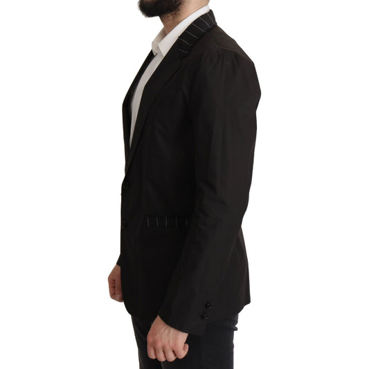 Dolce & Gabbana Elegant Black Cotton-Wool Blend Blazer Jacket Dolce & Gabbana Black