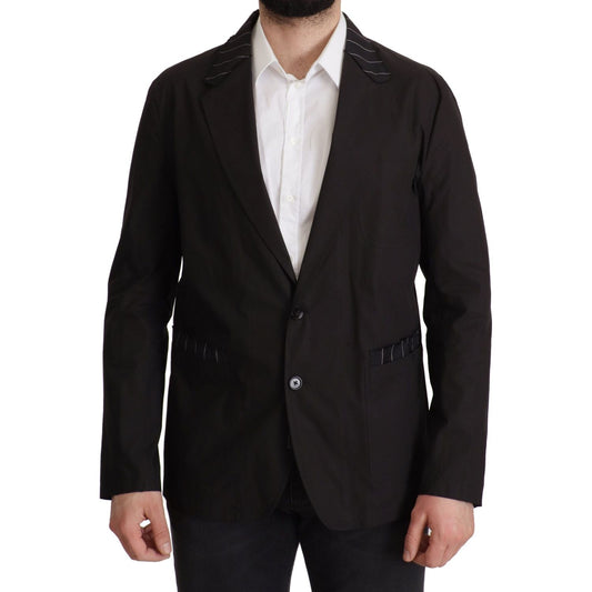 Dolce & Gabbana Elegant Black Cotton-Wool Blend Blazer Jacket Dolce & Gabbana Black