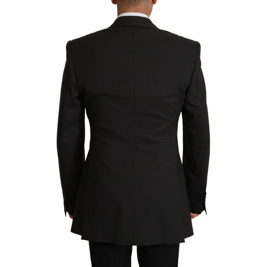 Dolce & Gabbana Elegant Slim Black Wool Blazer Jacket Dolce & Gabbana Black