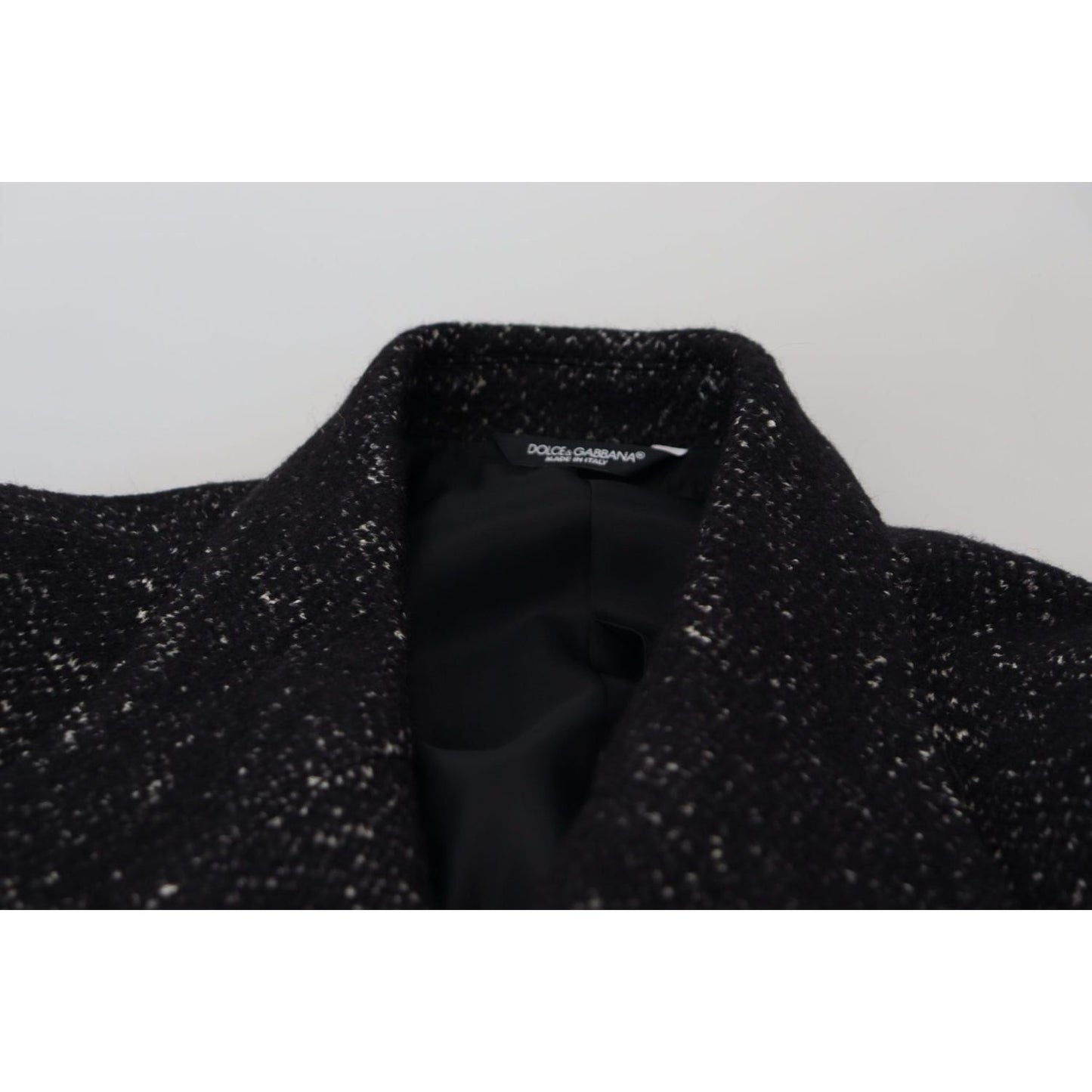 Dolce & Gabbana Black Wool Double Breasted Coat Men Jacket
