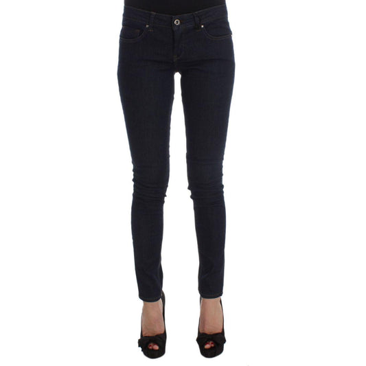 Costume National Blue Cotton Blend Slim Fit Jeans