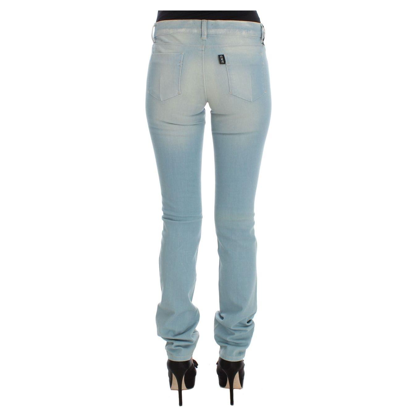 Costume National Blue Cotton Blend Super Slim Fit Jeans