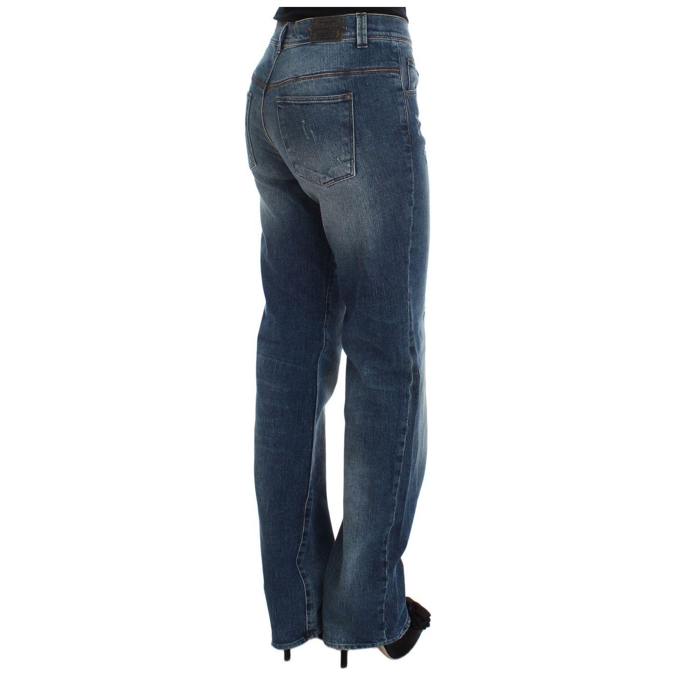 Ermanno Scervino Blue Wash Cotton Blend Slim Fit Jeans
