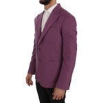 Dolce & Gabbana Purple Cashmere Slim Fit Blazer Jacket SIG50054-1