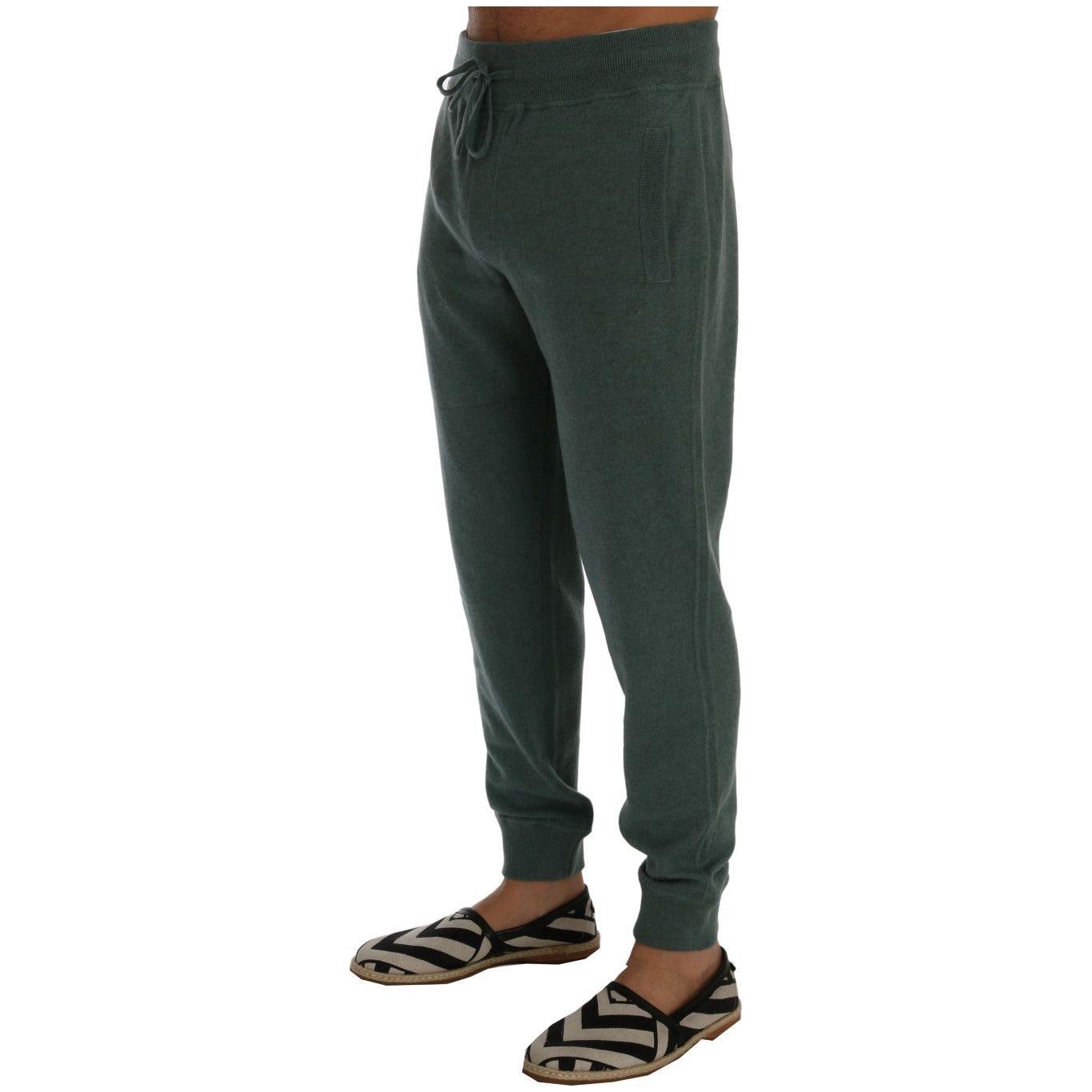 Dolce & Gabbana Green Cashmere Training Pants