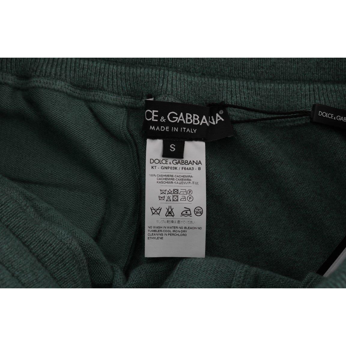Dolce & Gabbana Green Cashmere Training Pants