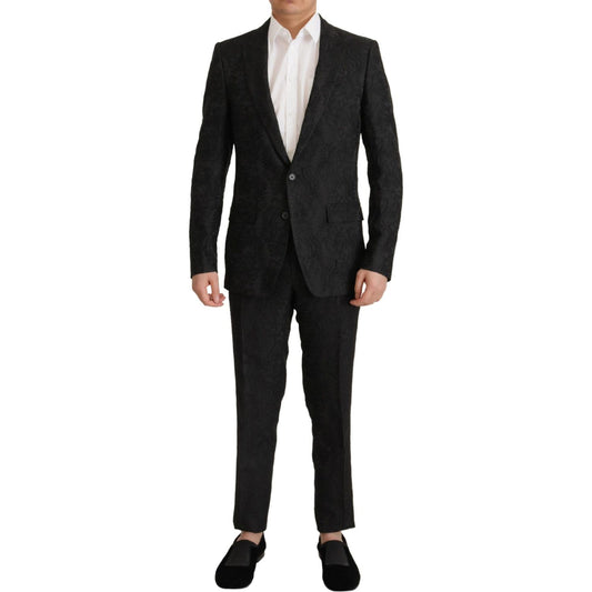 Dolce & Gabbana Glittering Black Martini Suit Set Dolce & Gabbana Black