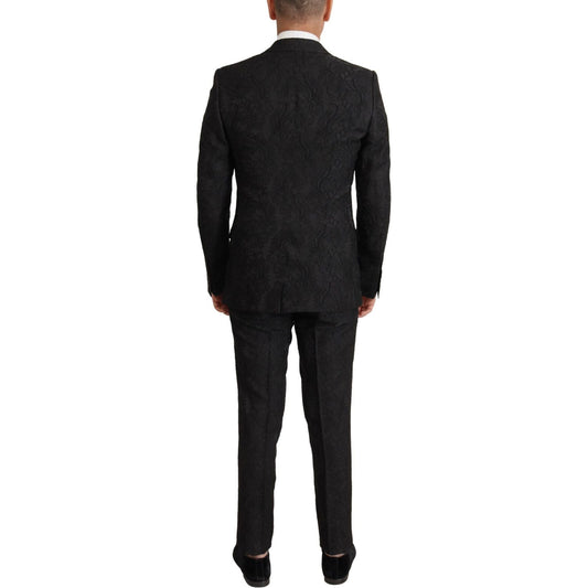 Dolce & Gabbana Glittering Black Martini Suit Set Dolce & Gabbana Black