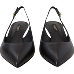 Dolce & Gabbana Black Leather Slingbacks Heels Pumps Shoes LA10098- 35.5