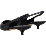 Dolce & Gabbana Black Leather Slingbacks Heels Pumps Shoes LA10098- 35.5
