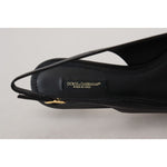 Dolce & Gabbana Black Leather Slingbacks Heels Pumps Shoes LA10098- 35.5