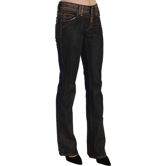 John Galliano Chic Flared Mid Waist Black Denim John Galliano Black