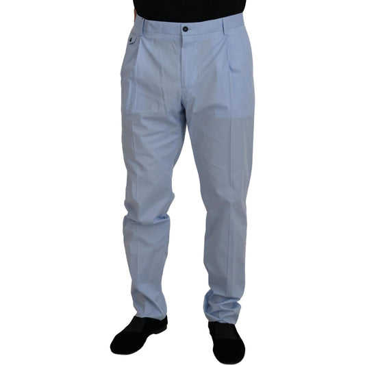 Dolce & Gabbana Elegant Slim Fit Chinos In Light Blue Dolce & Gabbana Light Slate Gray