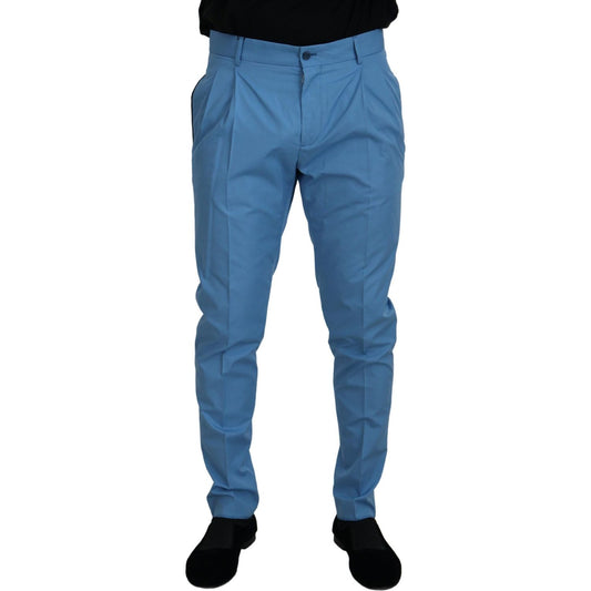 Dolce & Gabbana Elegant Slim Fit Chinos - Indulge in Italian Luxury Dolce & Gabbana Dark Slate Blue