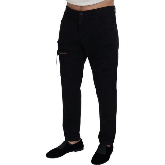 Dolce & Gabbana Elegant Black Loose Fit Italian Jeans Jeans & Pants Dolce & Gabbana Black