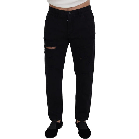 Dolce & Gabbana Elegant Black Loose Fit Italian Jeans Jeans & Pants Dolce & Gabbana Black