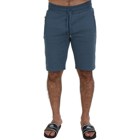 Dolce & Gabbana Blue Cotton Bermuda Casual Mens Shorts