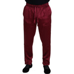 Dolce & Gabbana Silk Lounge Pants in Bordeaux Jeans & Pants Dolce & Gabbana Black