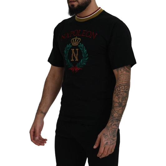 Dolce & Gabbana Iconic Black Cotton Crew Neck Tee Dolce & Gabbana Black