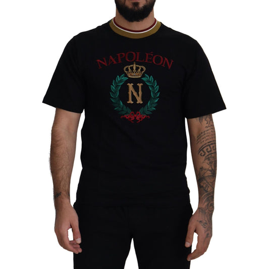 Dolce & Gabbana Iconic Black Cotton Crew Neck Tee Dolce & Gabbana Black