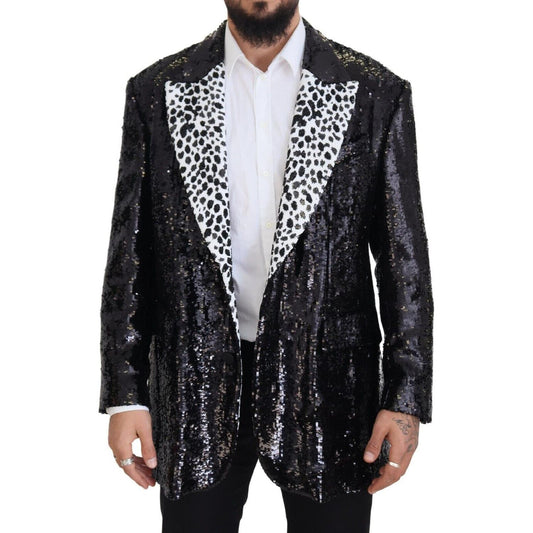 Dolce & Gabbana Elegant Black Single Breasted Blazer Dolce & Gabbana Light Gray