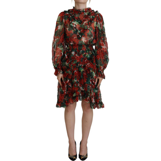 Dolce & Gabbana Elegant Multicolor A-Line Silk Dress Dolce & Gabbana Dark Slate Gray