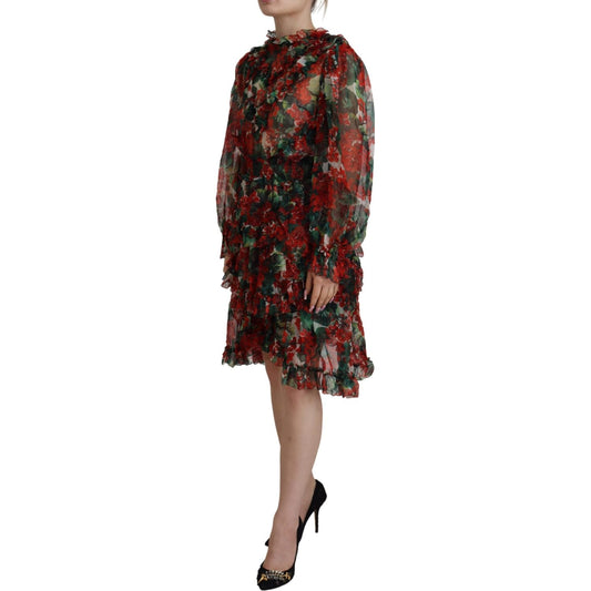 Dolce & Gabbana Elegant Multicolor A-Line Silk Dress Dolce & Gabbana Dark Slate Gray