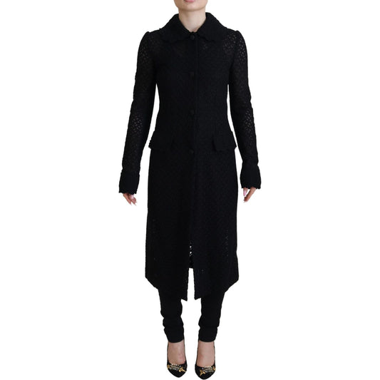 Dolce & Gabbana Classic Button Down Knitted Long Jacket Dolce & Gabbana Black