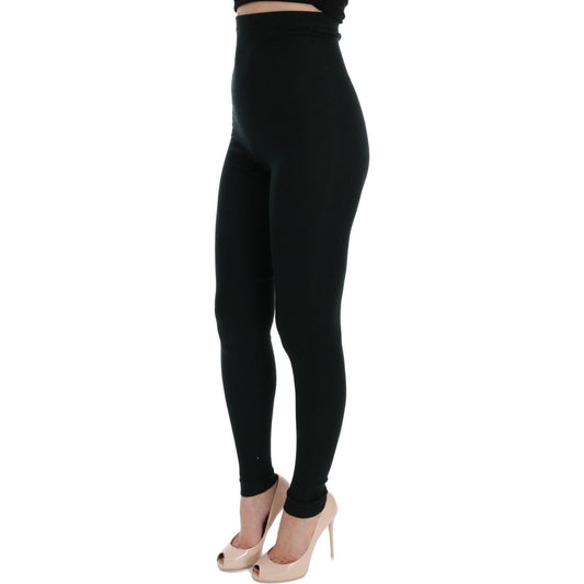 Dolce & Gabbana Elegant Cashmere Jegging Pants in Lush Green Dolce & Gabbana Black