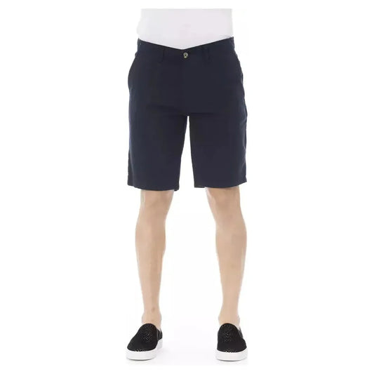Baldinini Trend Blue Cotton Men Bermuda Short Baldinini Trend Dark Slate Gray