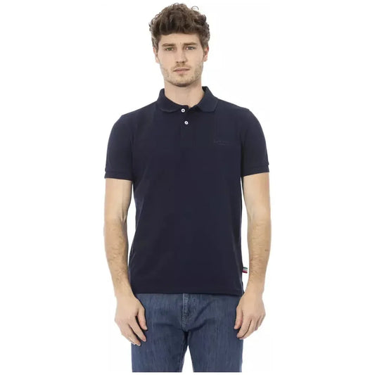 Baldinini Trend Blue Cotton Men Polo Baldinini Trend Dark Slate Gray