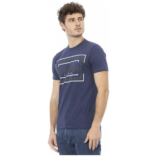 Baldinini Trend Blue Cotton Men T-Shirt Baldinini Trend Dark Slate Gray