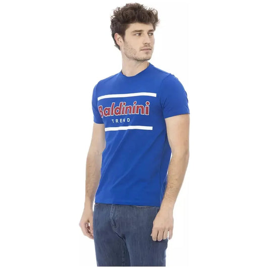Baldinini Trend Blue Cotton Men T-Shirt Baldinini Trend Dark Slate Blue