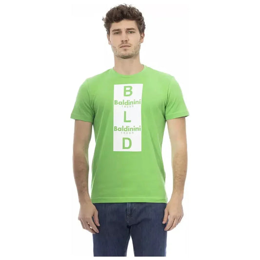 Baldinini Trend Green Cotton Men T-Shirt Baldinini Trend Dark Sea Green