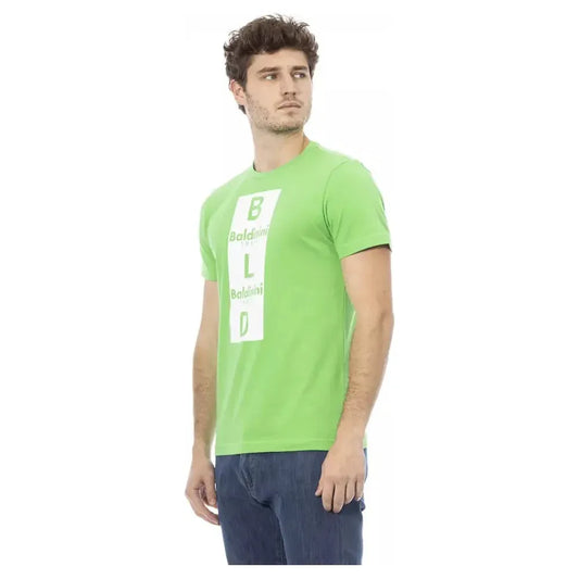 Baldinini Trend Green Cotton Men T-Shirt Baldinini Trend Dark Khaki