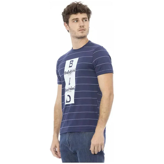 Baldinini Trend Blue Cotton Men T-Shirt Baldinini Trend Dark Slate Gray