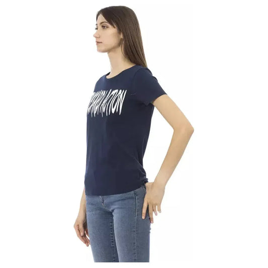Trussardi Action Blue Cotton Women T-Shirt Trussardi Action Dark Slate Gray