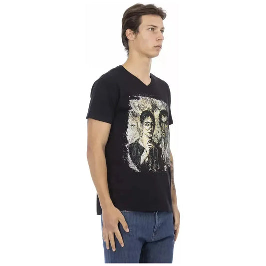 Trussardi Action Black Cotton Men T-Shirt Trussardi Action Tan