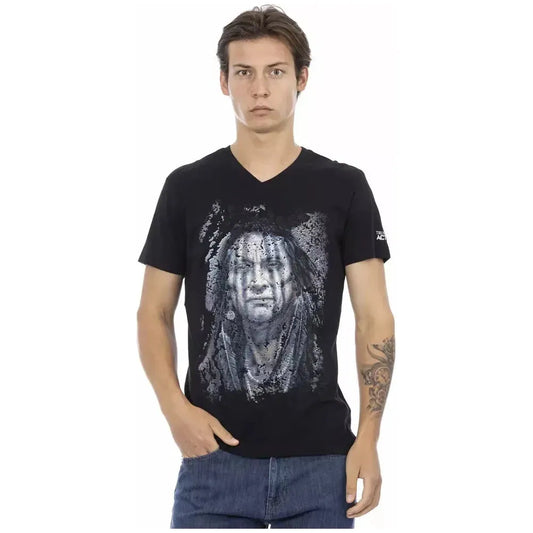 Trussardi Action Black Cotton Men T-Shirt Trussardi Action Tan
