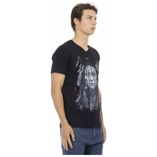 Trussardi Action Black Cotton Men T-Shirt Trussardi Action Tan