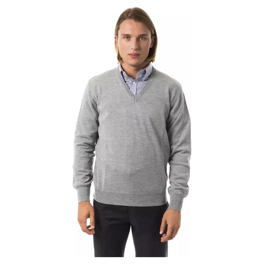 Uominitaliani Gray Wool Men Sweater