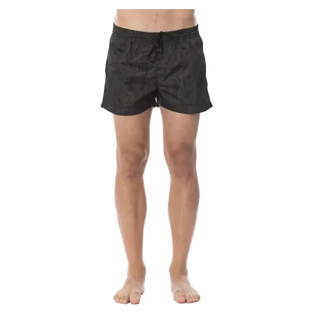 Roberto Cavalli Sport Army Polyester Men Swimwear