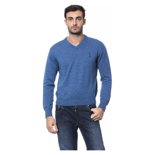 Billionaire Italian Couture Blue Merino Wool Sweater