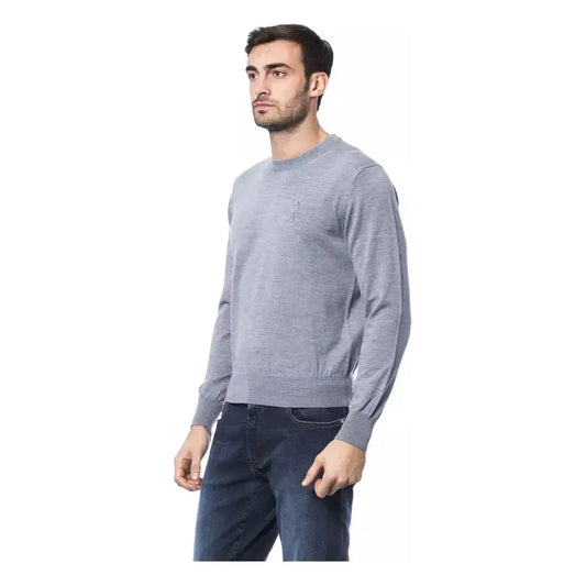 Billionaire Italian Couture Gray Merino Wool Men Sweater Billionaire Italian Couture Dark Gray