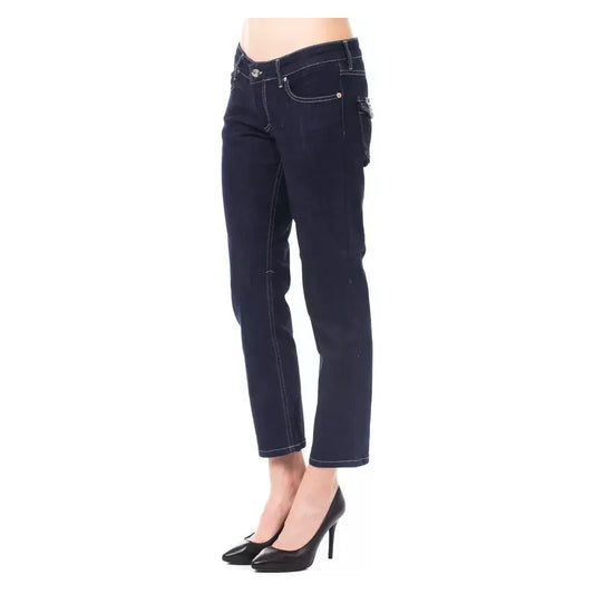 Ungaro Fever Blue Cotton Women's Capri Jeans Ungaro Fever Dark Slate Gray