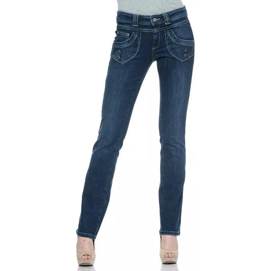 Ungaro Fever Blue Cotton Women's Jeans Ungaro Fever Dark Slate Gray