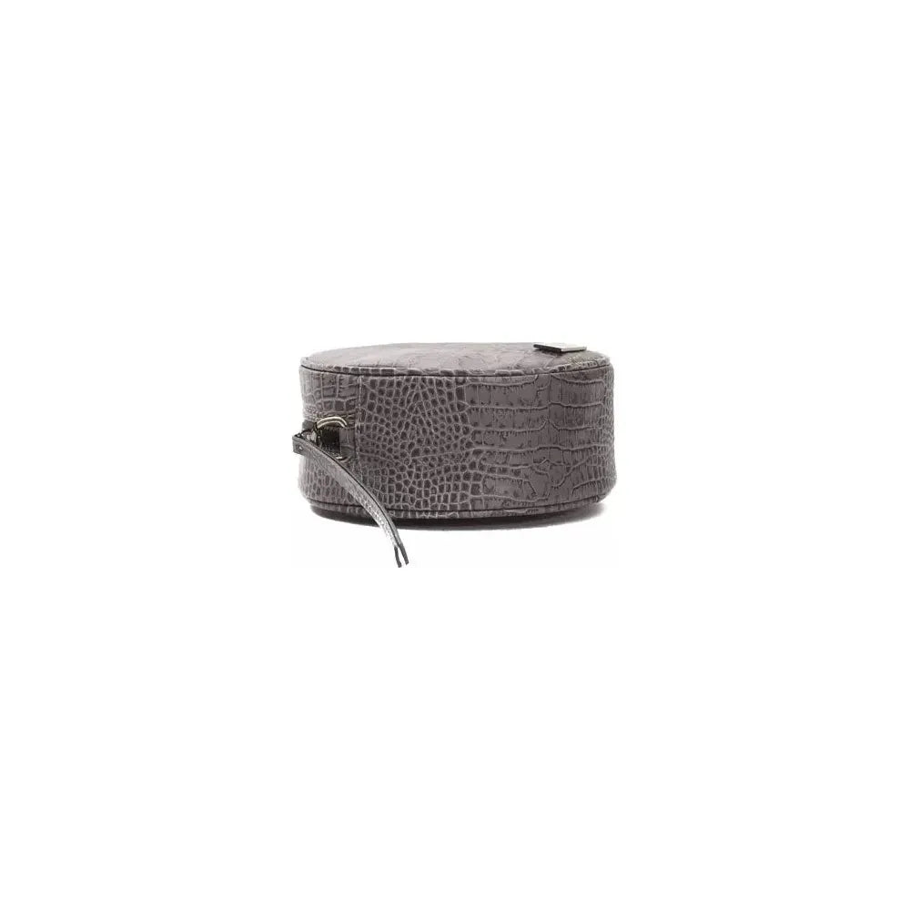 Pompei Donatella Gray Leather Women Crossbody Bag