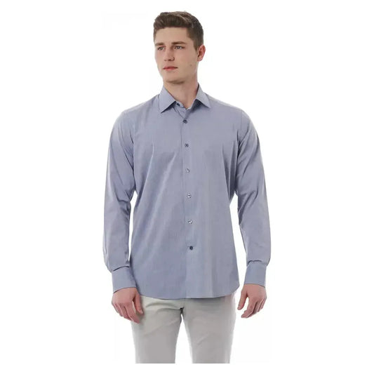 Bagutta Gray Cotton Men Shirt Bagutta Dark Gray