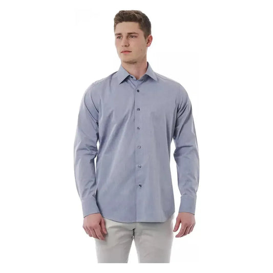 Bagutta Gray Cotton Men Shirt Bagutta Dark Gray