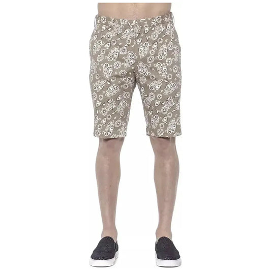 PT Torino Beige Cotton Men Bermuda Shorts